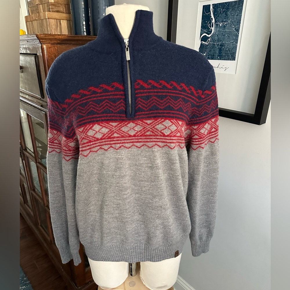 Neve Designs Wool Ski Sweater 1/4 Zip L